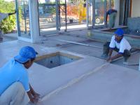 Proses pembuatan lantai terrazzo pada lantai